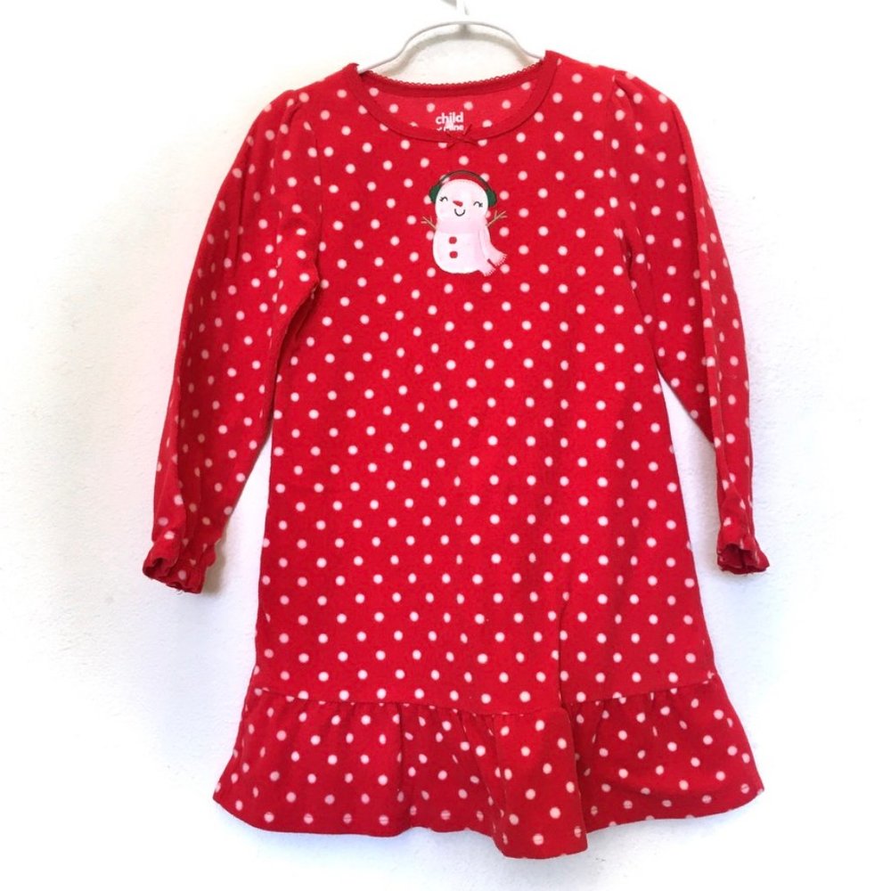 SALE! - Carter’s Long-Sleeved Christmas Fleece Nightgown - "Snow Girl"